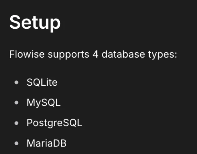 Flowise DB 지원