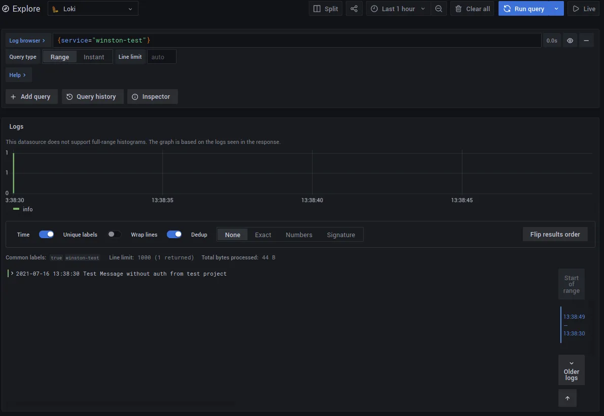 Grafana 로그 확인