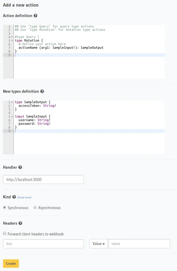 Actions 설정 상세