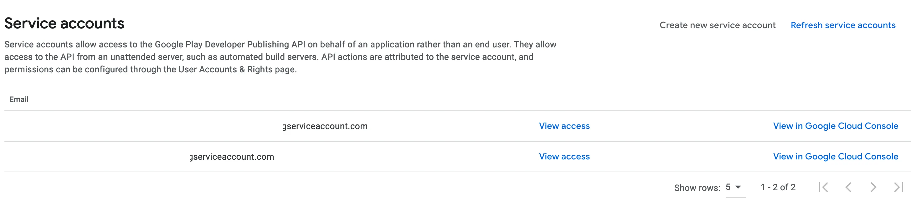 Refresh Service Accounts